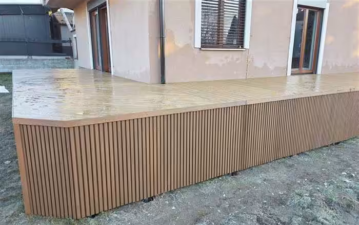 Taras Natural Jasny Brąz z pionową zabudową krawędzi